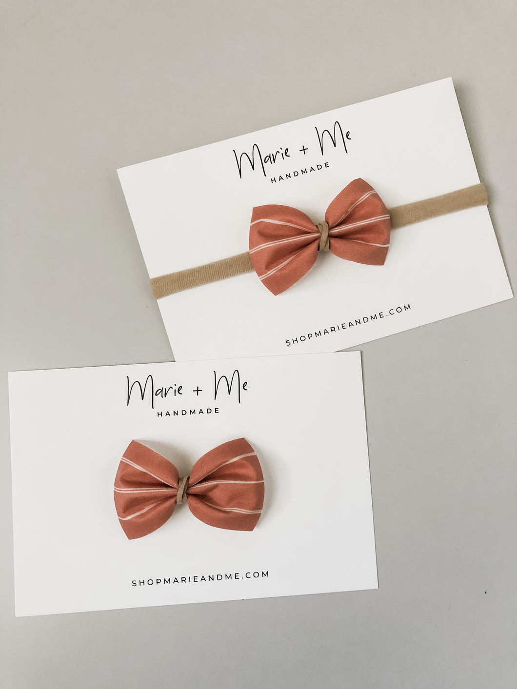 Rust Stripe Georgia Bow with Suede Center