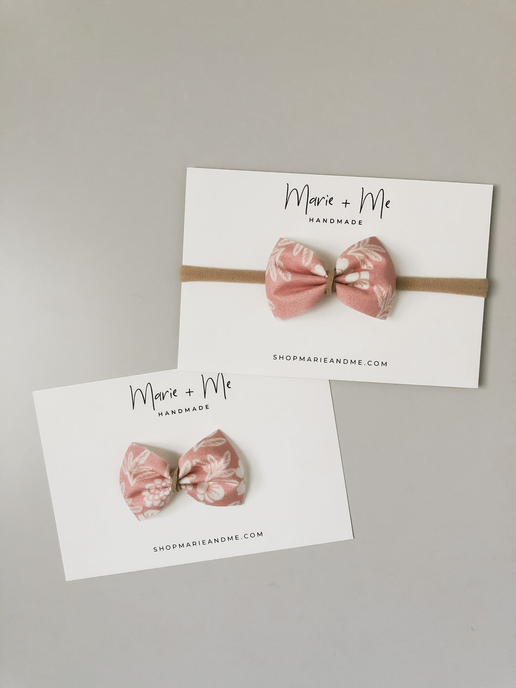 Pink Floral Georgia Bow with Suede Center