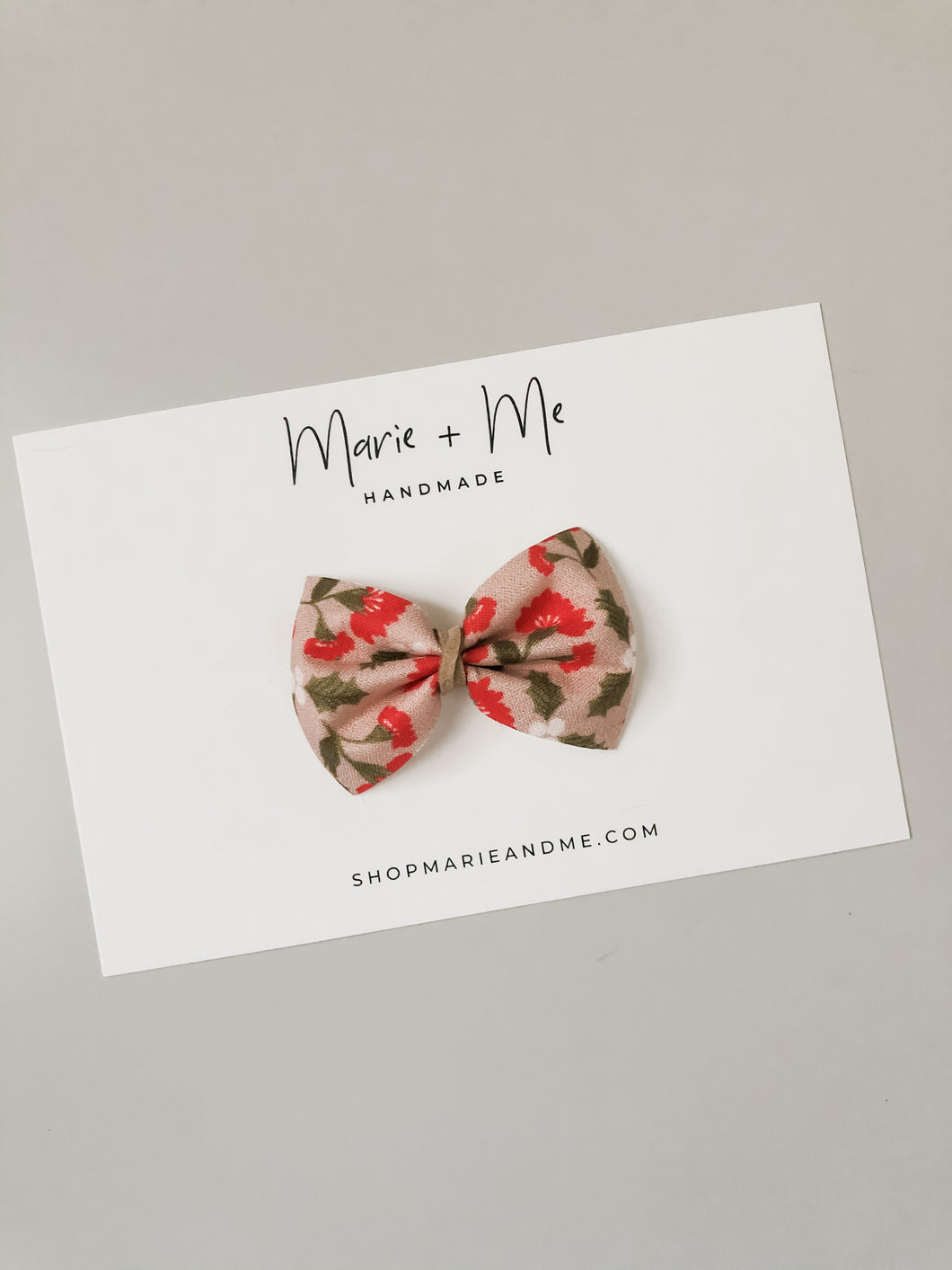 Holly Floral Georgia Bow with Suede Center
