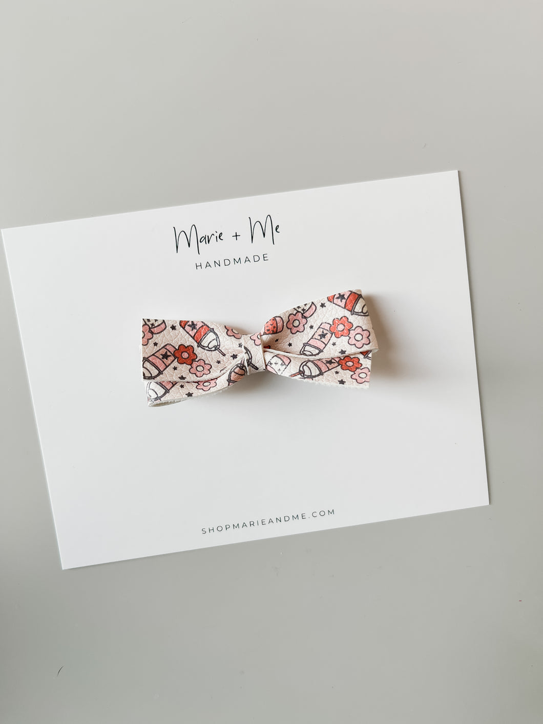 Ready to Ship Frap n’ Floral Jade Bow on Clip