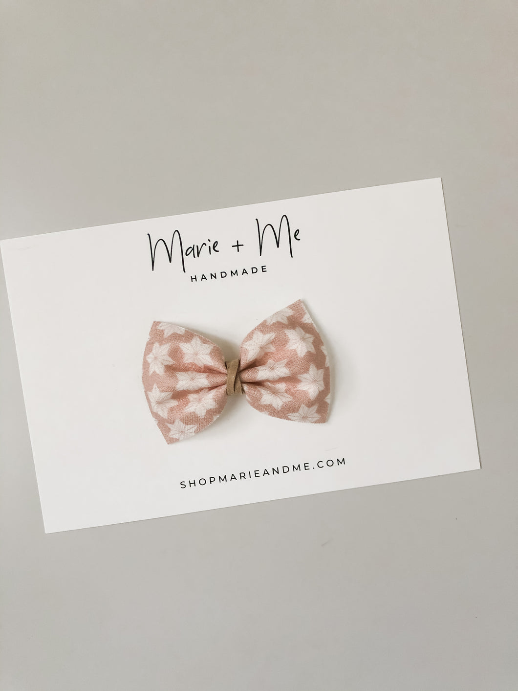 Blush Stars Georgia Bow with Suede Center