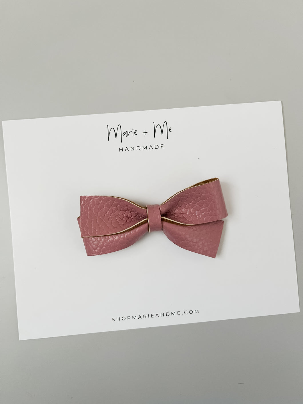 Ready to Ship Antique Rose Jade Bow on Clip
